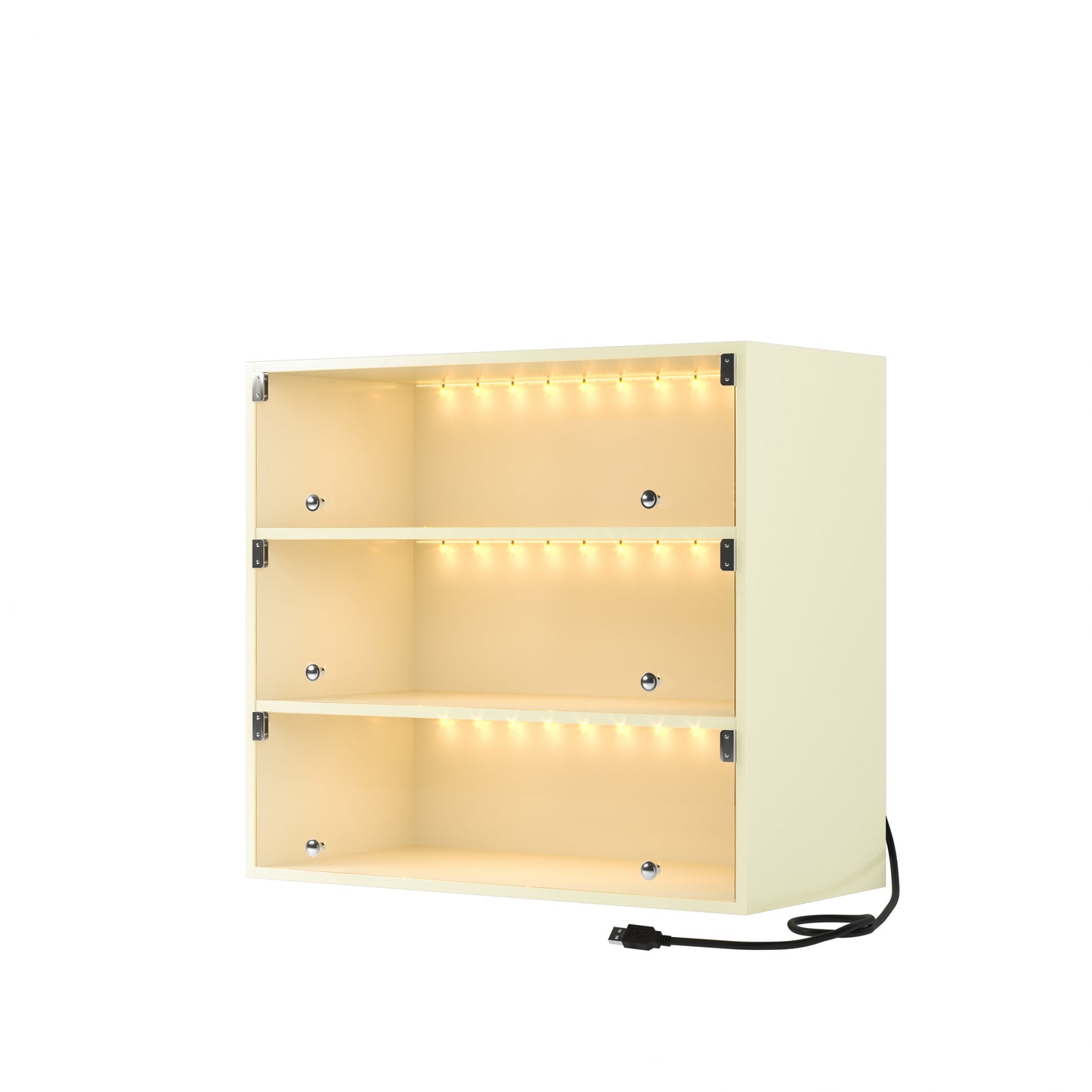 LED Light Shoe Box Three Layers With Glass Doors