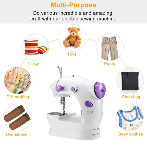 Electric Sewing Machine Portable 2 Speed Overlock Foot W/ Foot Pedal LED Light