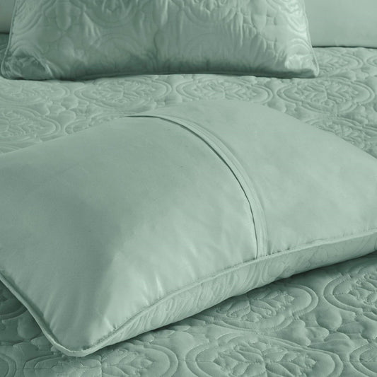 3 Piece Reversible Bedspread Set Seafoam Full Queen