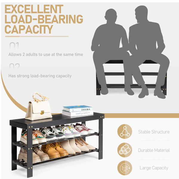 3-Tier Seamless Top Bamboo Shoe Rack