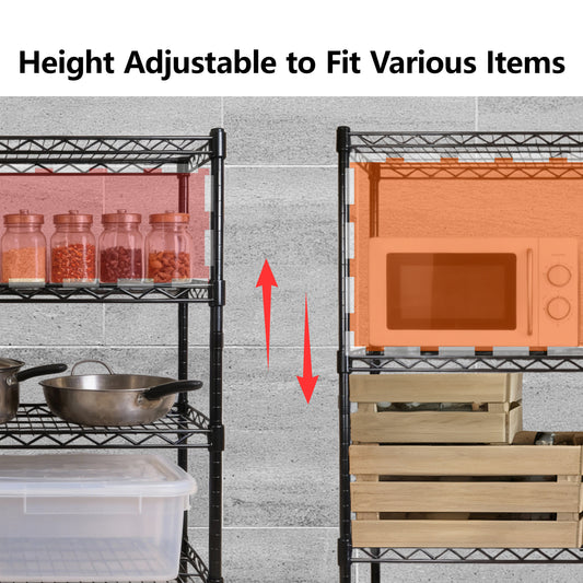 55.5 W X 24 D X 80 H Heavy Duty Wire Storage Shelves With Wheels 4 Tier Adjustable 2400 Lbs Capacity Garage Shelving Unit Rolling Industrial Storage Black