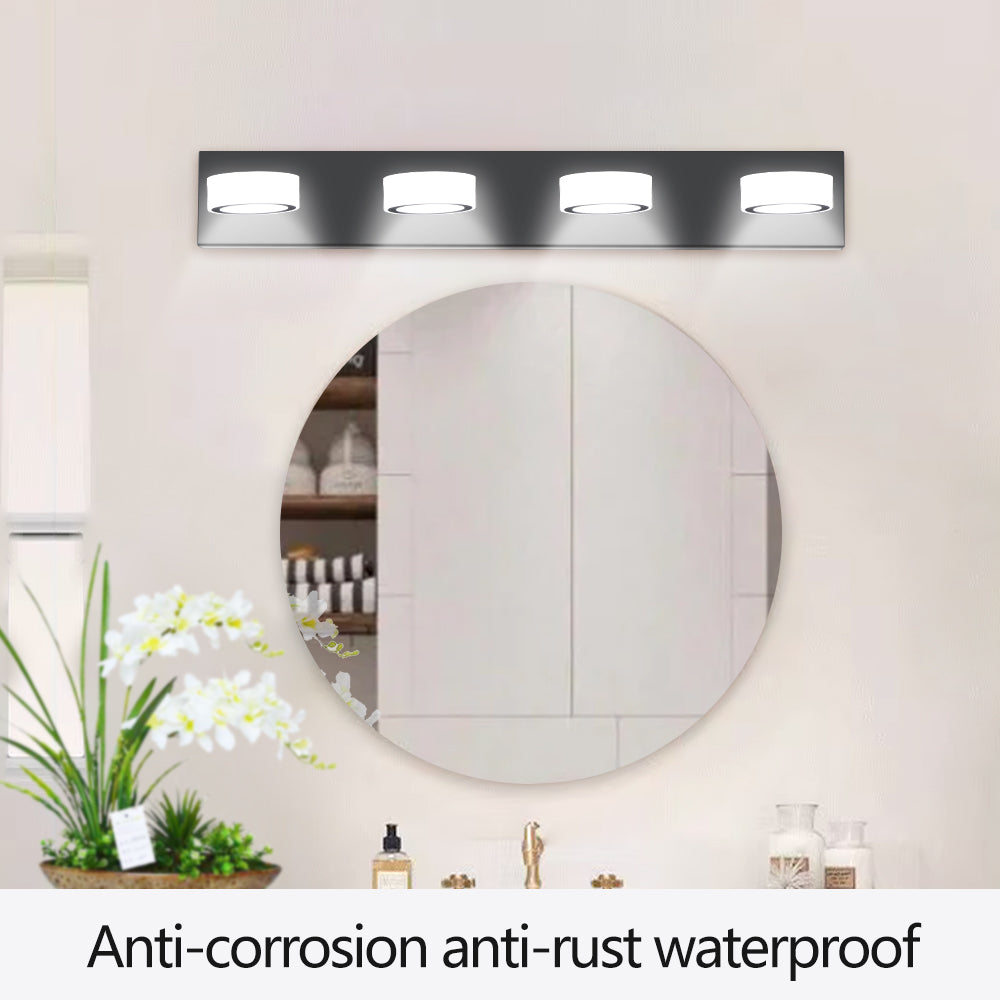 29in Modern 4-Light LED Vanity Light, Sleek Black Bathroom Wall Light Fixture For Mirror, Shower, And Bathroom Decor