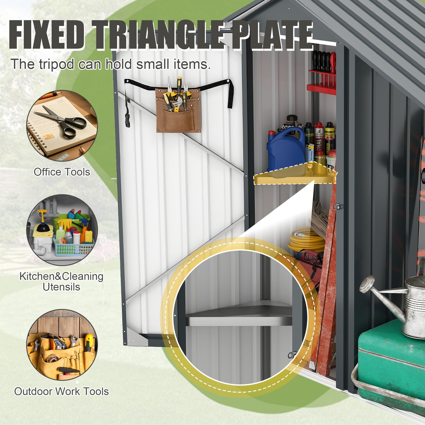 Campcraft High Quality Galvanized Iron Sheet,waterproof Design, Reasonable Internal Space Planning,equipped With A Solid Lock System,easy To Assemble And Move,Small Metal Compact Garden Shed