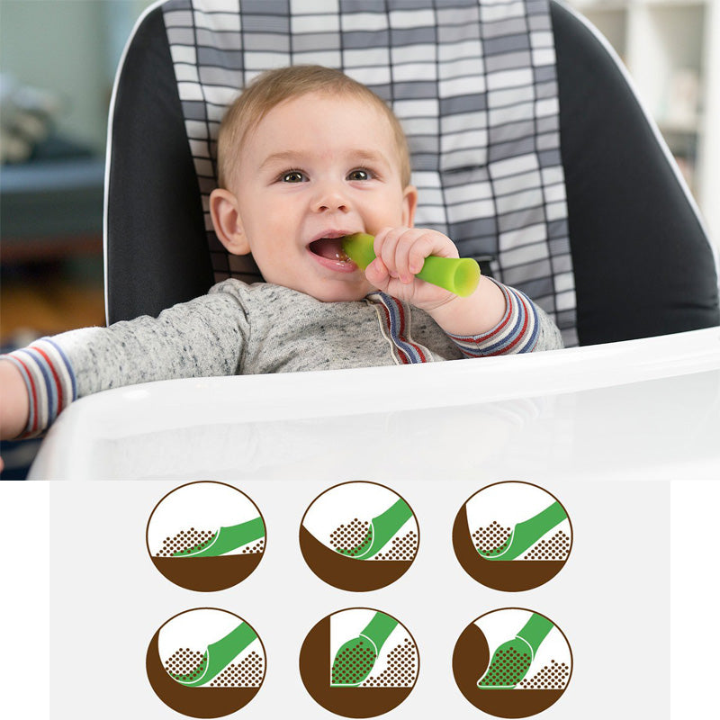 2pack Silicone Soft-Tip Training Spoon For Baby Led Weaning