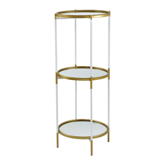 D16x39.5 3- Ties Shelf Luxurious White And Gold
