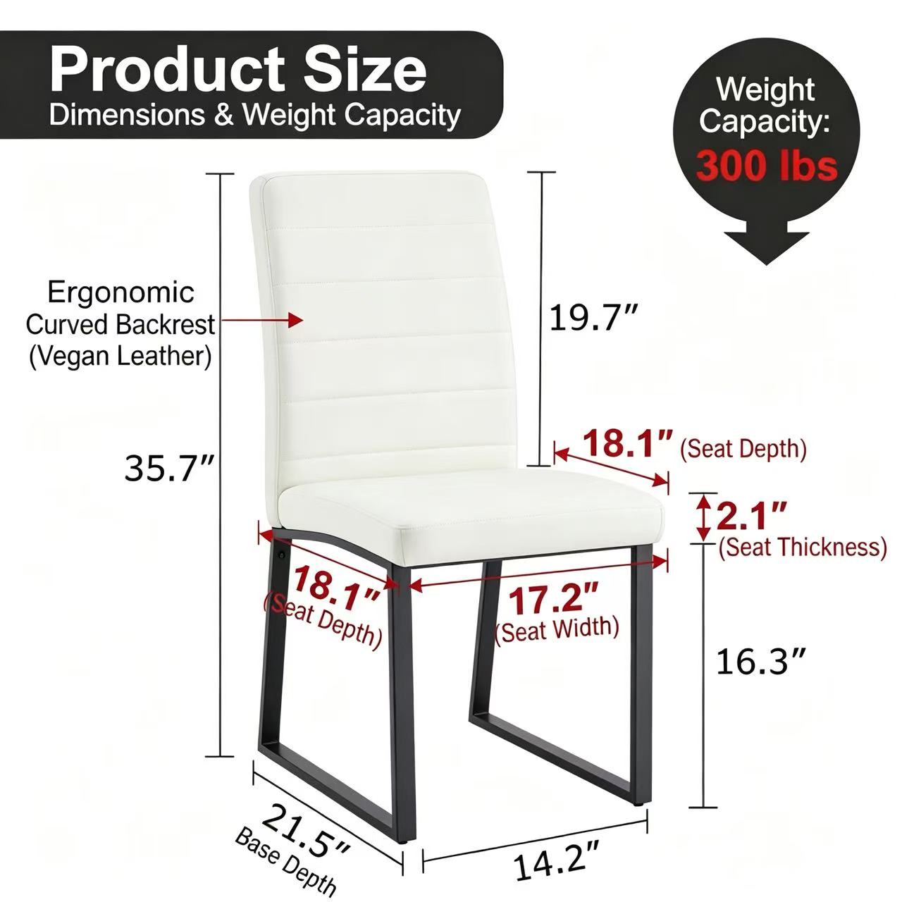2-Pack - Premium PU Office Dining Chairs With High-density Foam, Sturdy Iron Legs Spray Paint , Multiple Colors. Easy Assembly