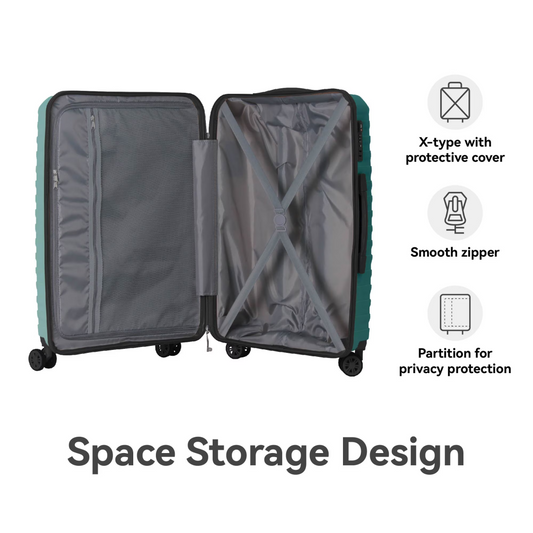 3-Piece Luggage Sets 20, 24, 28, Suitcase With Wheels, Hardside Suitcase With Four Spinner Wheels And Scratch-Resistant Surface, SkyBlue