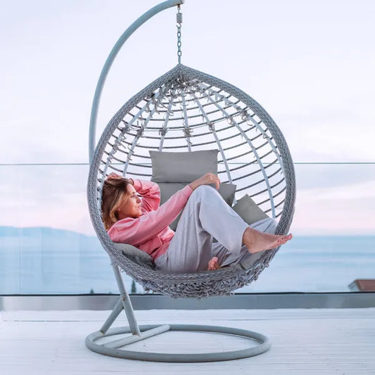 Egg Chair Cushion Hanging Basket Seat Cushion Thicken Soft Egg Swing Chair Pad Hanging Egg Chair Cushion With Headrest