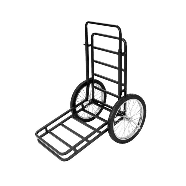 Black Game Cart With Double-Layer Structure - 2-Level Adjustment, 550 Lbs Capacity, 20inch Rubber Wheels For Outdoor Hauling