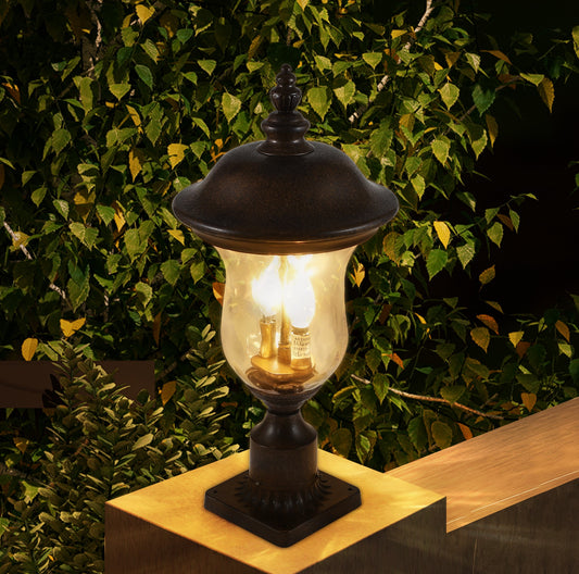 21 H Vintage Outdoor Lamp Post Light, Waterproof Garden Patio Lantern With Clear Glass Shade, Classic Bronze Finish, Ideal For Yard, Porch, Walkway, And Driveway Lighting One Piece & No Bulb