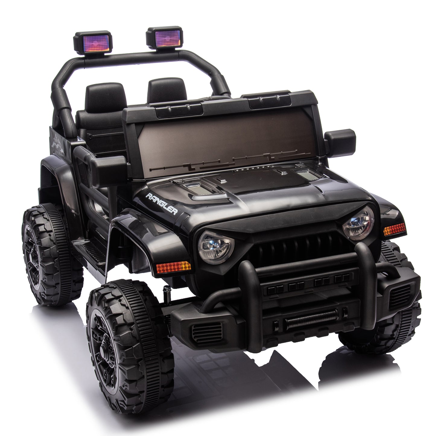 12V Kids Ride On Electric Car W Parents Control,Dual Drive, Four-wheel Suspension,With Music,Bluetooth,MP3,USB,with Headlights, Steering Wheel Quick Release,Slow Start For Kids Aged 2-4.