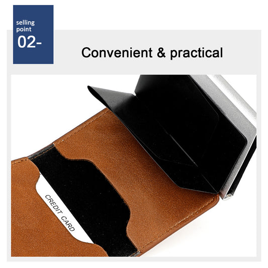 Brown Wallet, Men's Blocking Card Holder Wallet With Hasp Closure,Credit Gifts For Men