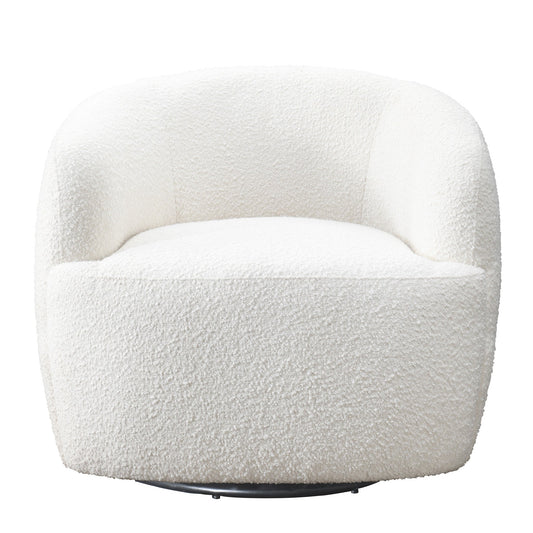 Hot Sell Mina White Boucle Swivel Chair
