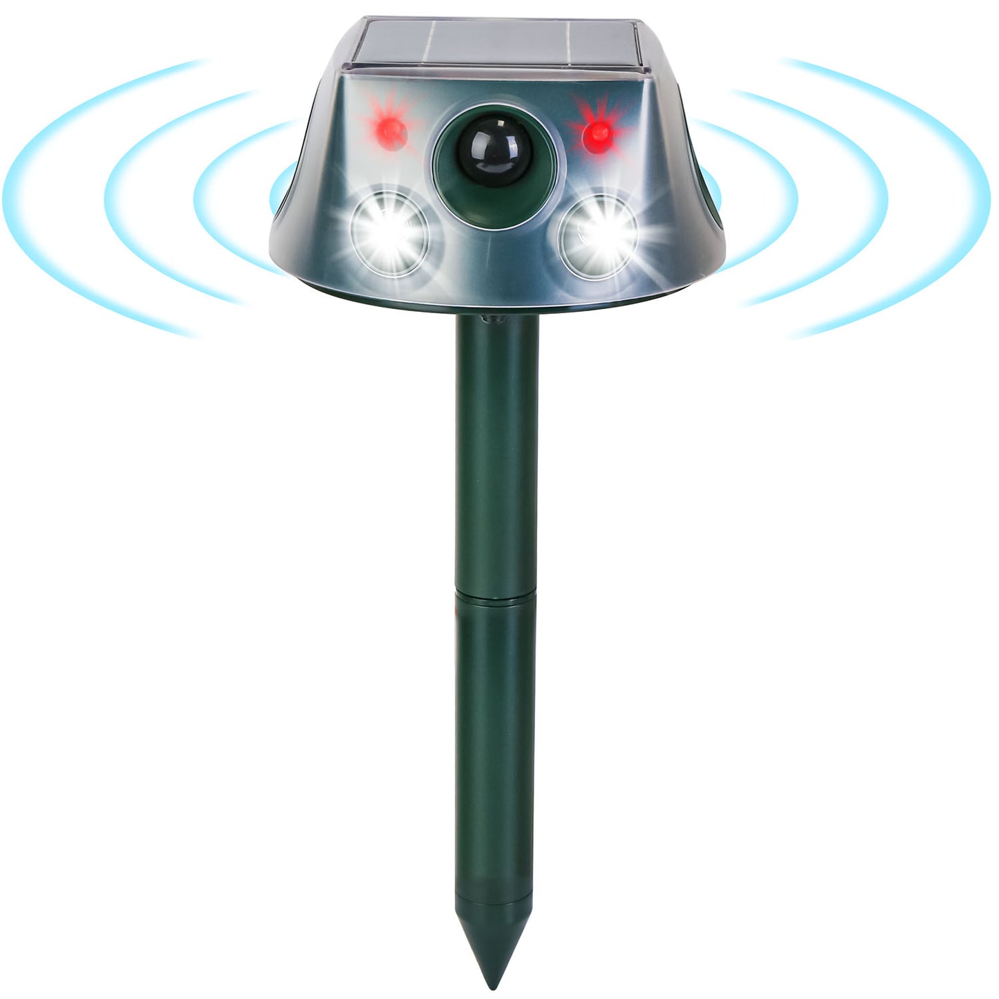1Pc Ultrasonic Solar Animal Repeller Outdoor Mole Snake Squirrel Repellent Waterproof With 3 Modes Motion Sensor Vibration Stake For Farm Garden Yard