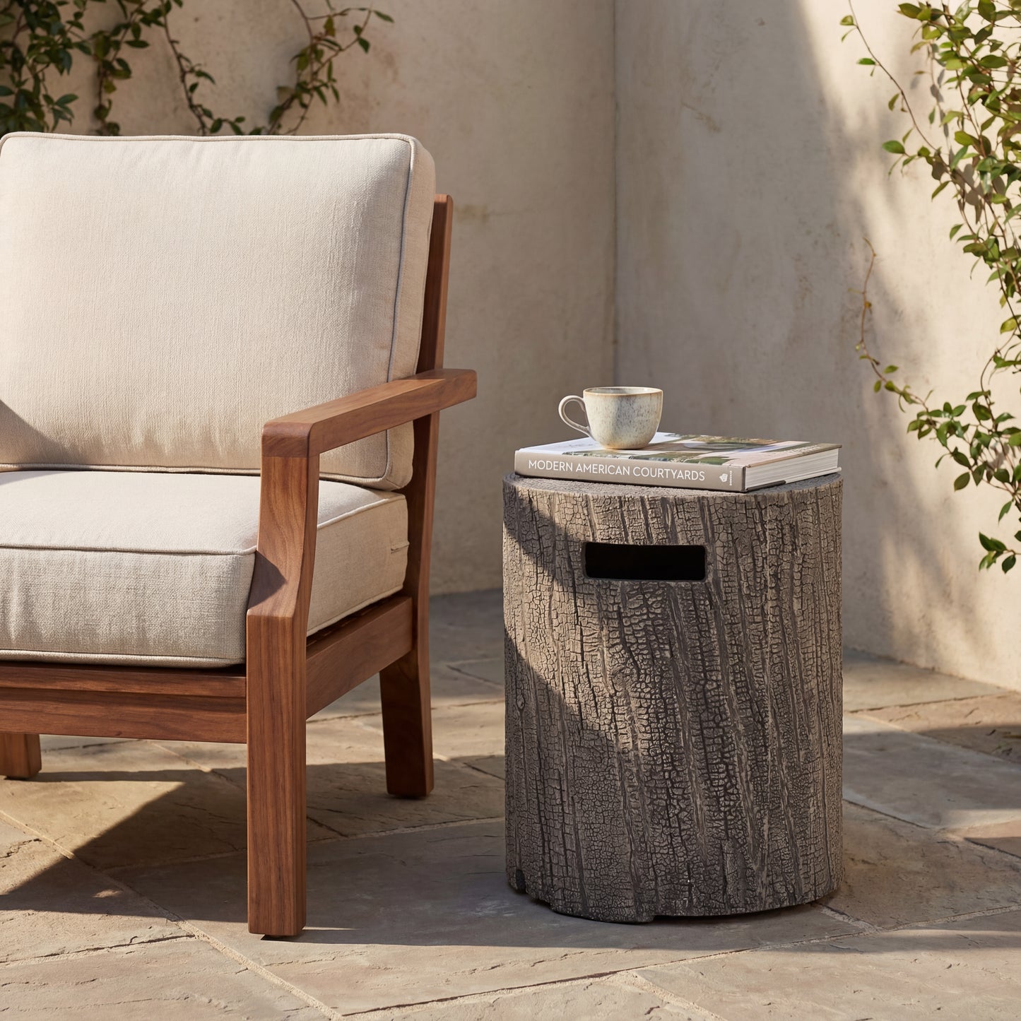 16x20 Inch MGO Tank Holder Side Table, Light Grey