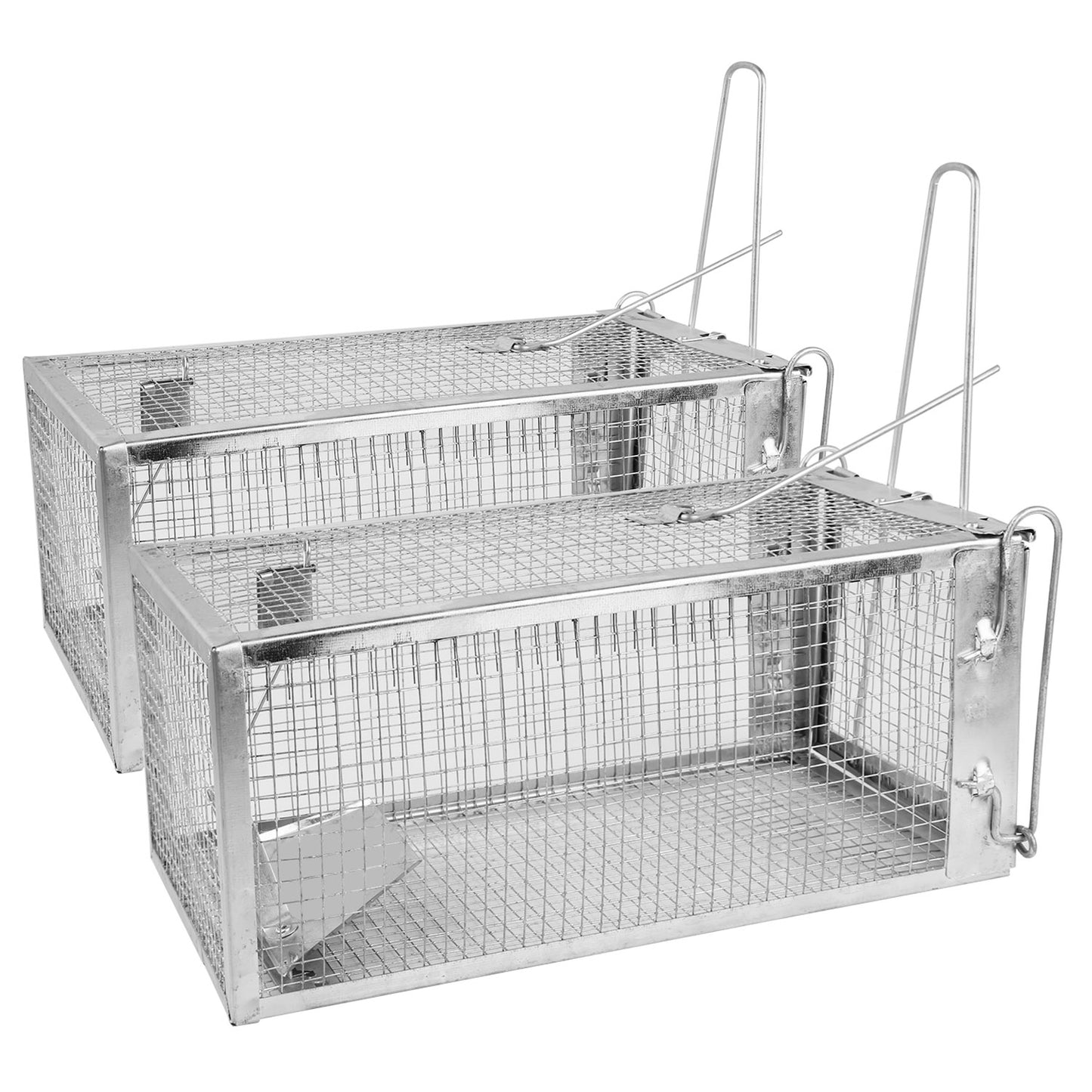 2 Pack Or 1 Pack Options Rat Trap Cage Humane Live Rodent Trap Cage Galvanized Iron Mice Mouse Control Bait Catch With Detachable U Shaped Rod