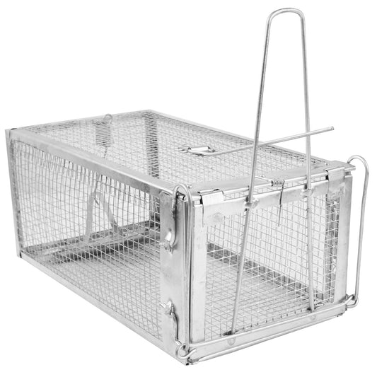 2 Pack Or 1 Pack Options Rat Trap Cage Humane Live Rodent Trap Cage Galvanized Iron Mice Mouse Control Bait Catch With Detachable U Shaped Rod