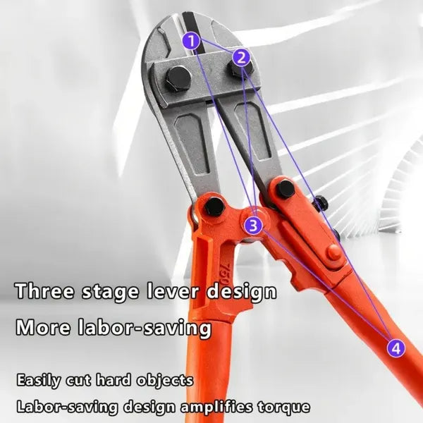 Heavy-Duty Mini Bolt Cutter 12' For Cutting Fence, Steel Wire, Small Chain, Screws, And Rivet, With Soft Grip Rubber Ergonomic Handle Cutters