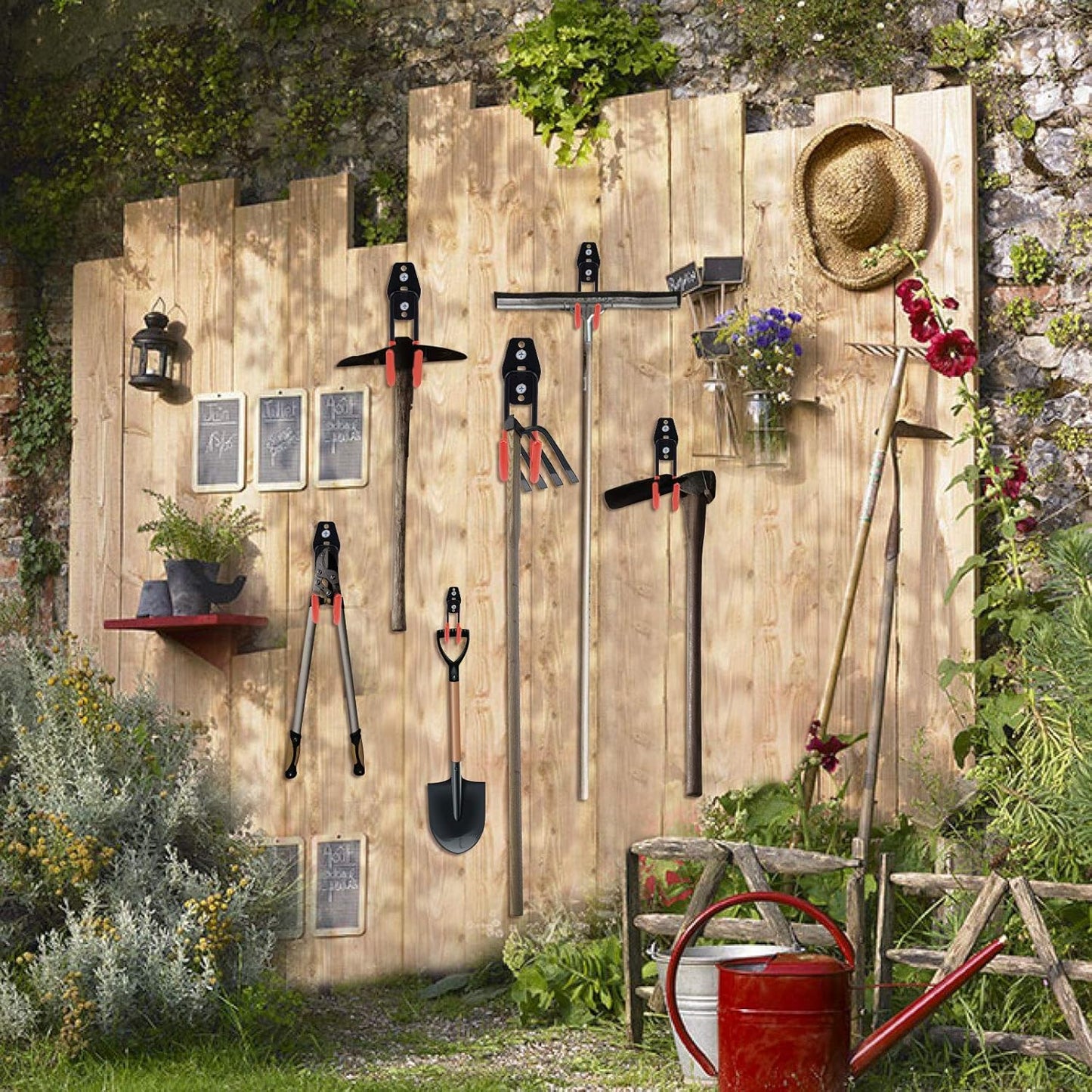 Upgraded 12-Piece Heavy Duty, Utility Steel Garage Storage Hooks, Wall Mount Garage Organizers And Hangers For Organizing Power Tools, Ladders, Bulk Items, Bicycles Garage Storage