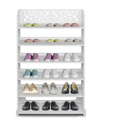 Wood Plastic Board -6-story Carved Shoe Rack