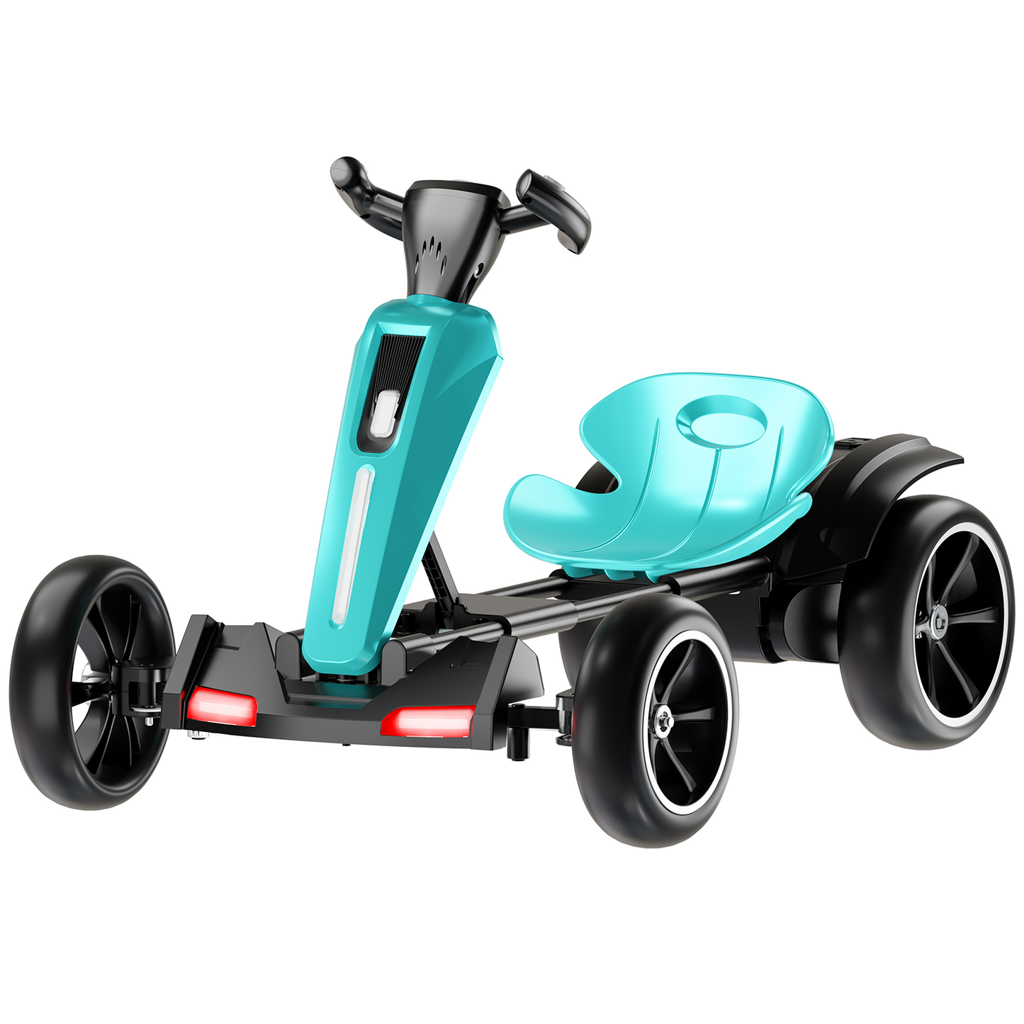 12V Electric Kids Pedal Go Kart, Folder Go Kart, Outdoor Ride On Toy With Adjustable Seat, 4 Non-Slip EVA Wheels For Boys And Girls For Age 3-6 Years Old Light BLUE