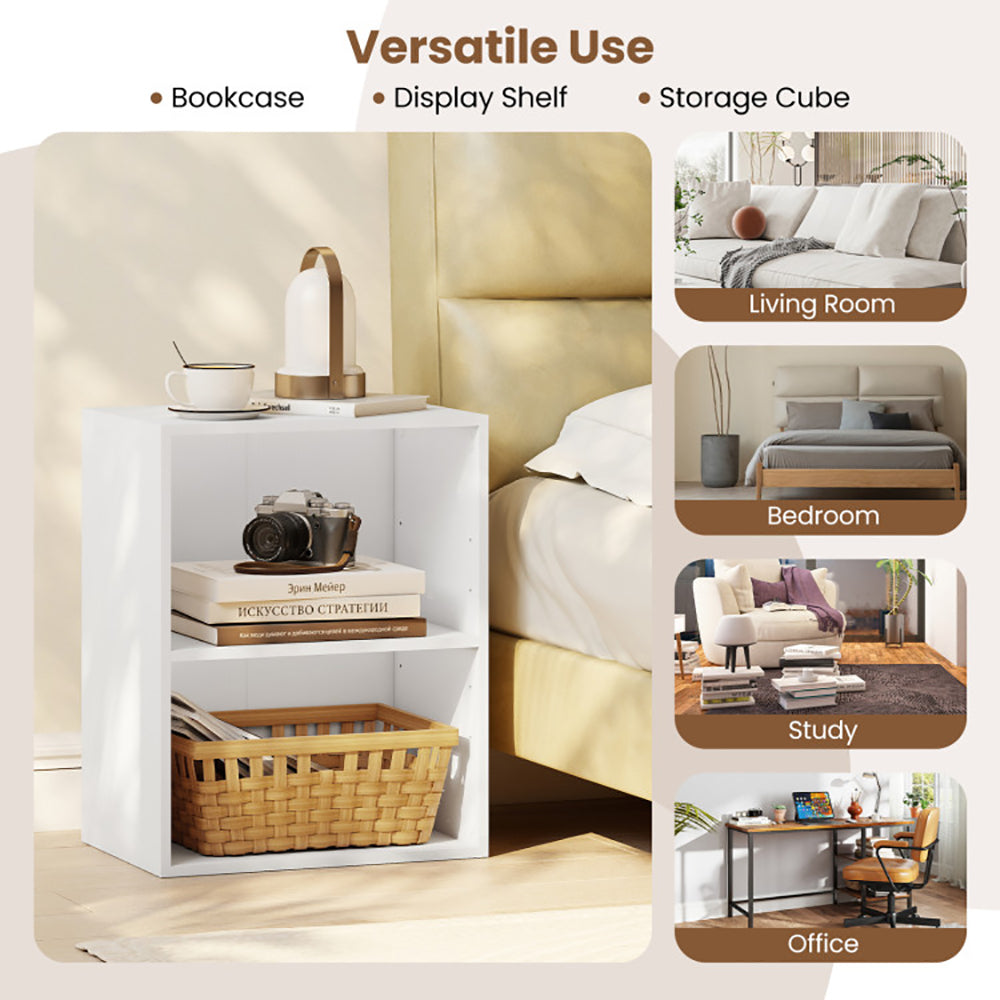 2-Cube Bookcase Floor Standing Open Bookshelf With 5-Position Adjustable Shelf
