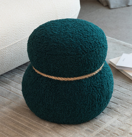 WKJ1Y Dark Green Snowman Stool, Seat Body Width 14.56 Inches, Round Belly, Playful Cute, Suitable For Any Space