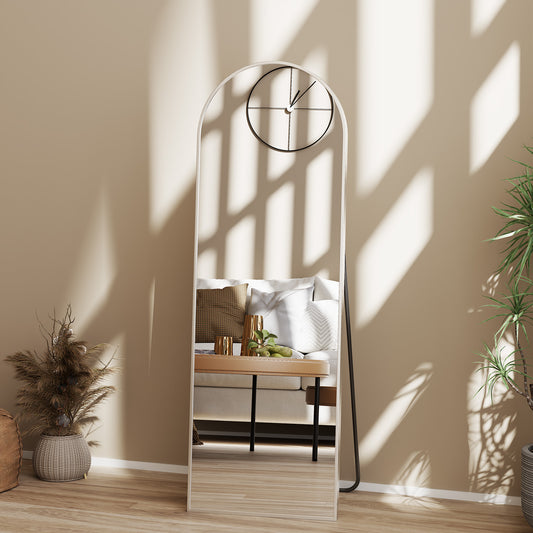 Arched Full Length Mirror, Full Body Standing Mirror, Hanging Or Leaning, For Home, Silver