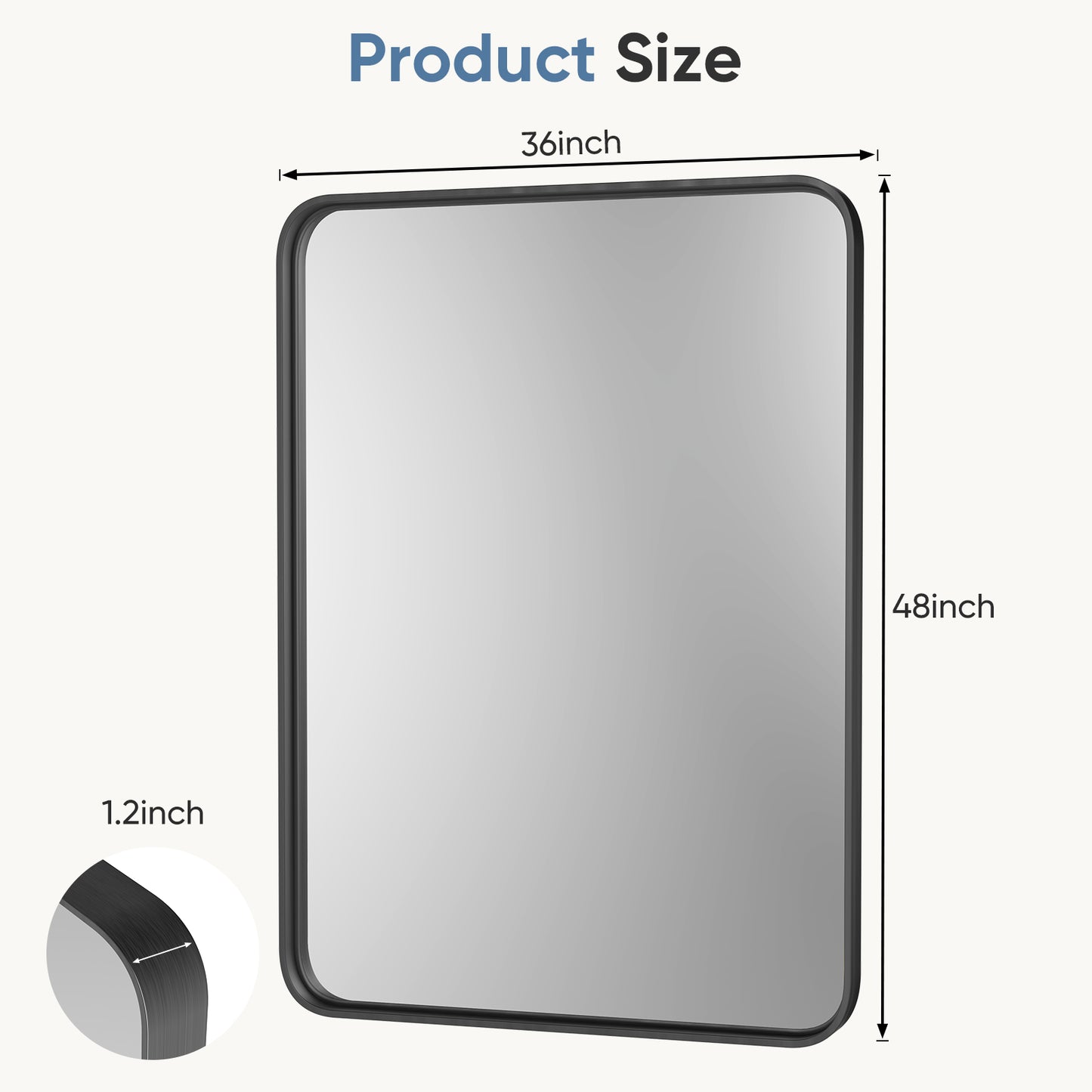 Wall Mirror With Rectangular Metal Frame