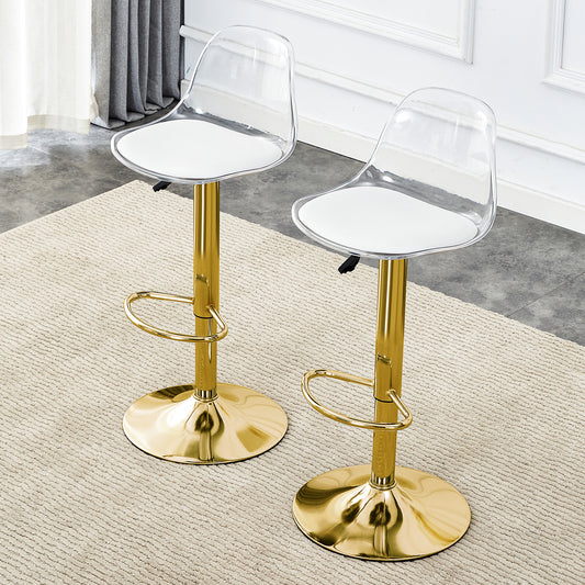 Modern Minimalist Bar Chairs And Bar Stools. Can Rotate 360 And Adjust Lifting. PET Backrest And PU Seats. Set Of 2. Suitable For Bars, Restaurants, And Front Desk Cashiers.