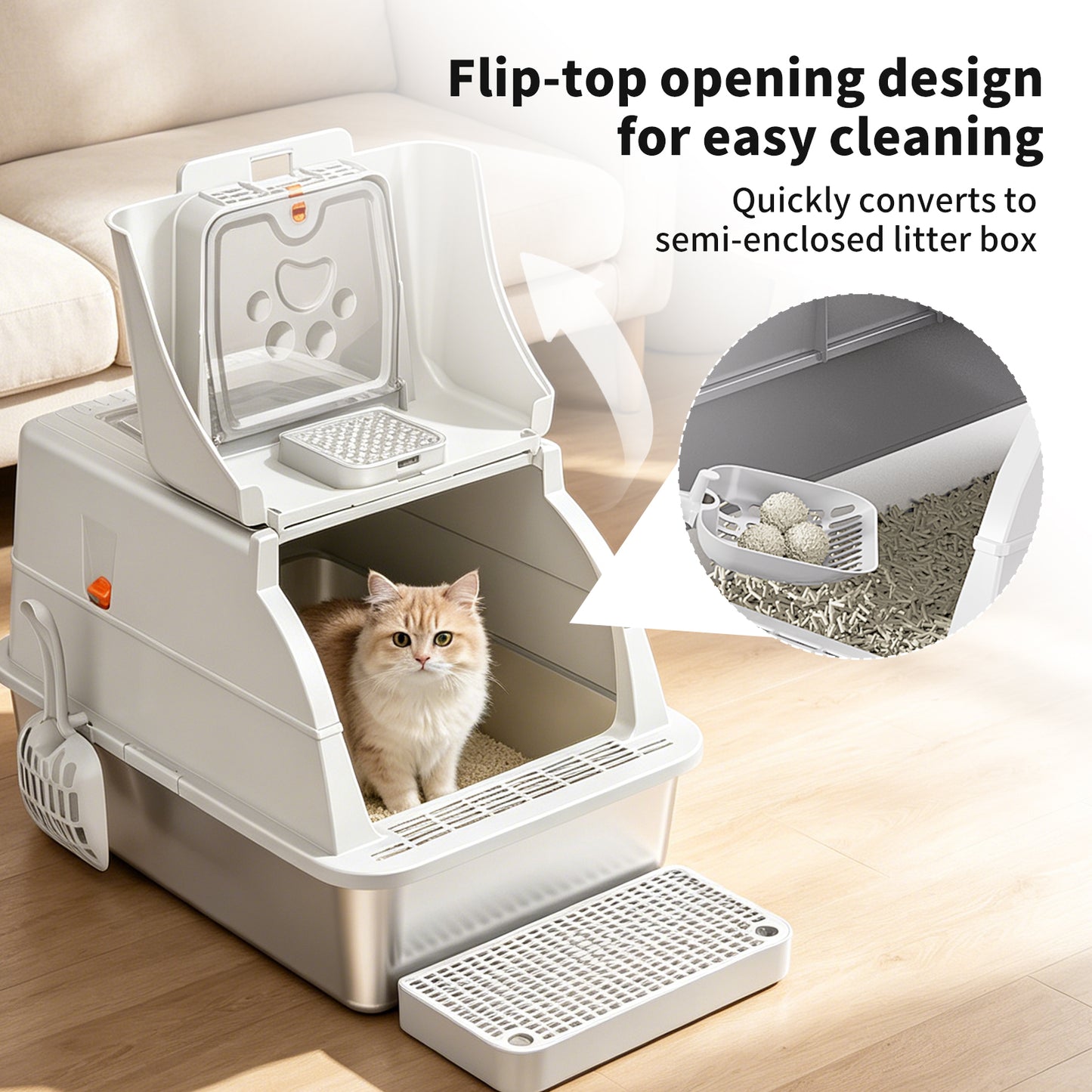 Only Self Pickup---Stainless Steel Cat Litter Box - A15