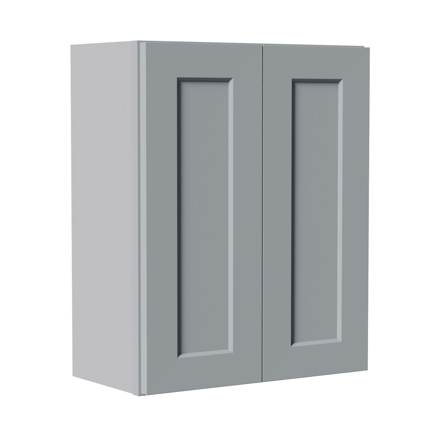 Gray Shaker Solid Wood Wall Cabinet With Soft-Close Doors, Adjustable Shelves - 24 Double Door Storage For Kitchen, Bathroom, Laundry, Garage Easy Assembly, 24 W X 12 D X 30 H