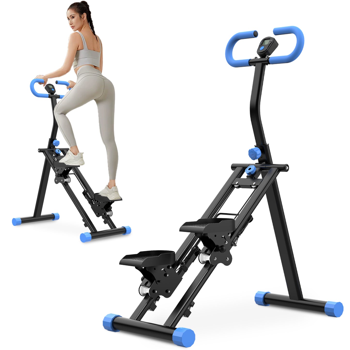 Stair Stepper For Home-Upgrade Vertical Climber Workout Machine For Full-Body Exercise Climber Fitness Equipment With Stable Frame Adjustable Handlebar-Blue