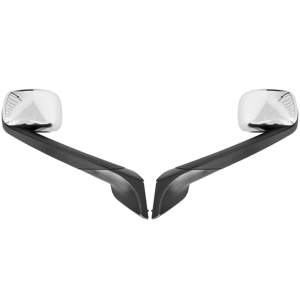 For Freightliner Cascadia 2018, Pair Chrome Heated Hood Mirror W,Turn Signal LED