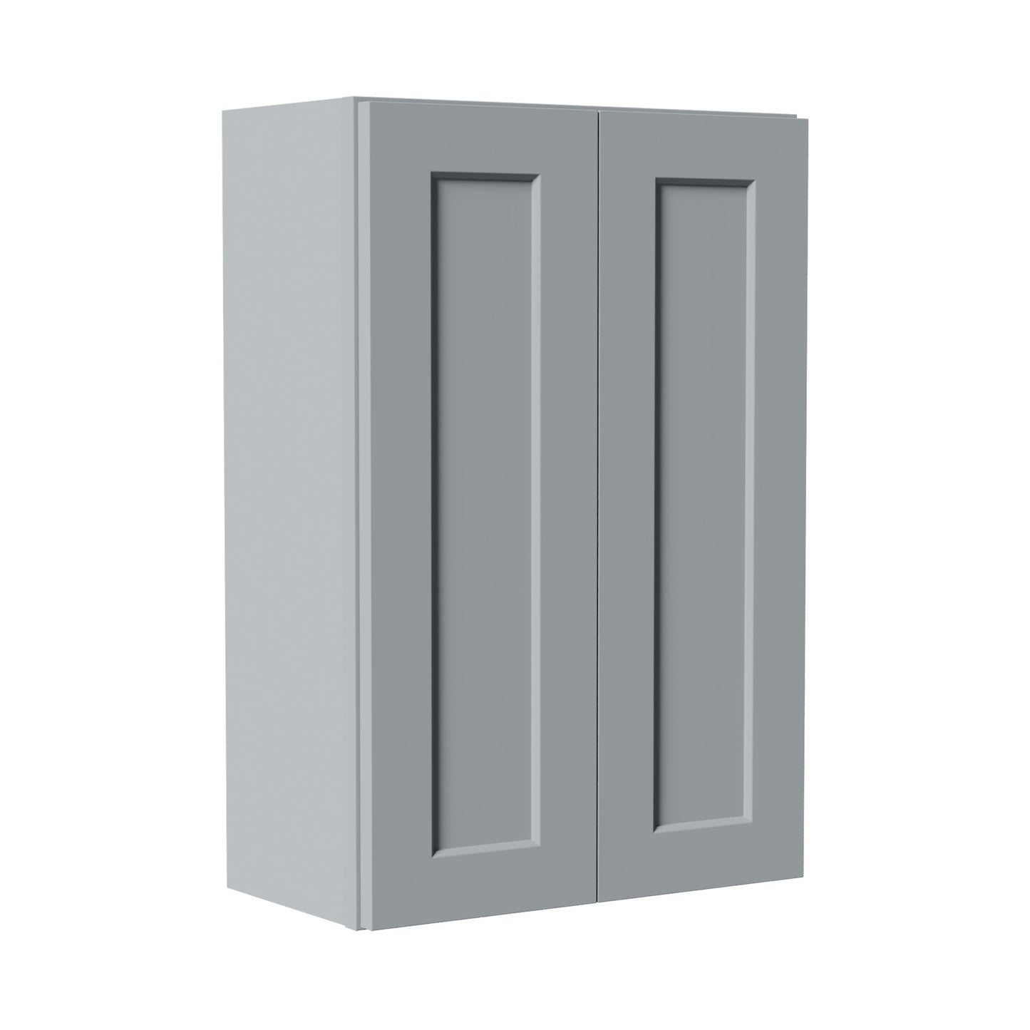 Gray Shaker Solid Wood Wall Cabinet With Soft-Close Doors, Adjustable Shelves - 24 Double Door Storage For Kitchen, Bathroom, Laundry, Garage Easy Assembly, 24 W X 12 D X 36 H