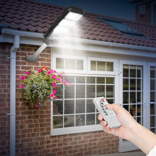 Solar Street Path Light Outdoor 180LEDs Sensor Remote Control Wireless Lamps IP65 Waterproof Lighting For Garage Front Door Garden Pathway