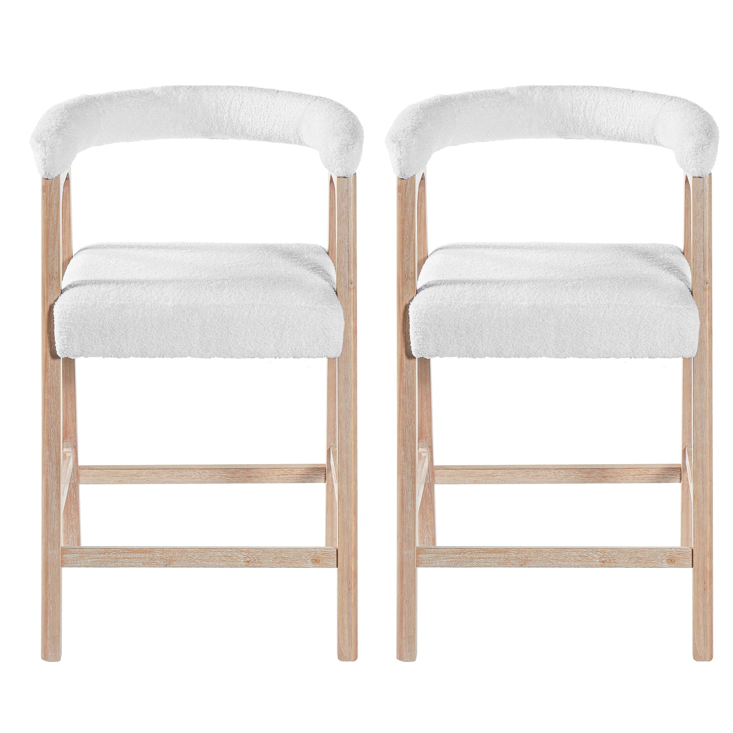 26 Seat Height Bar Stools With Back, Comfortable Counter Stools For Kitchen Island Dining Room, Set Of 2