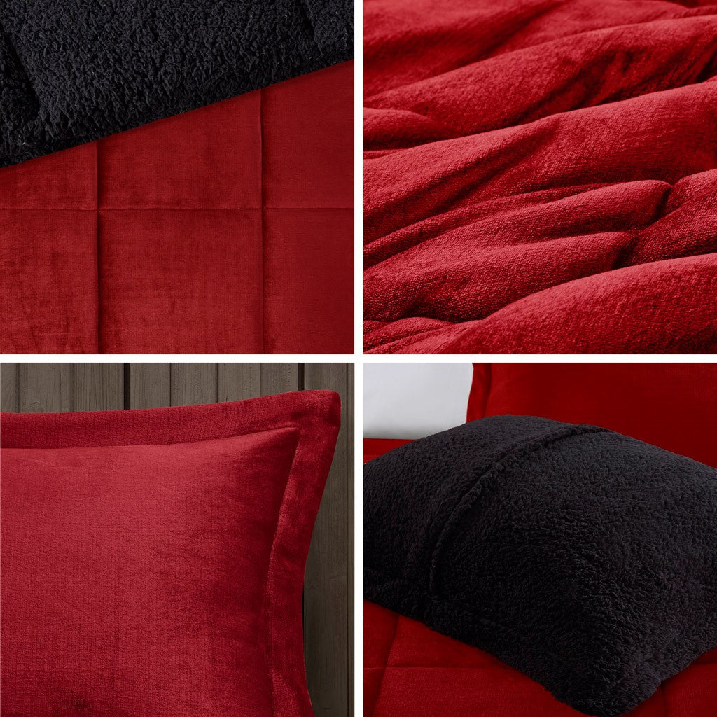 King Plush To Sherpa Down Comforter Set