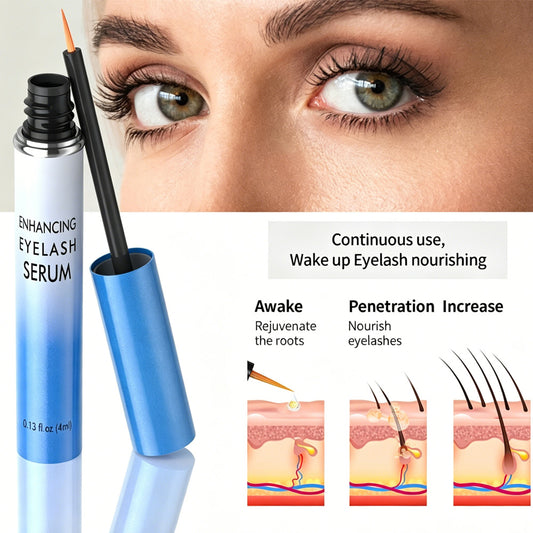 Eyelash Growth Serum,Eyelash Serum Black Thick Eyelash Serum Long Curling,Peptide Lash Enhancer For Longer, Thicker Lashes & Brows,4ml