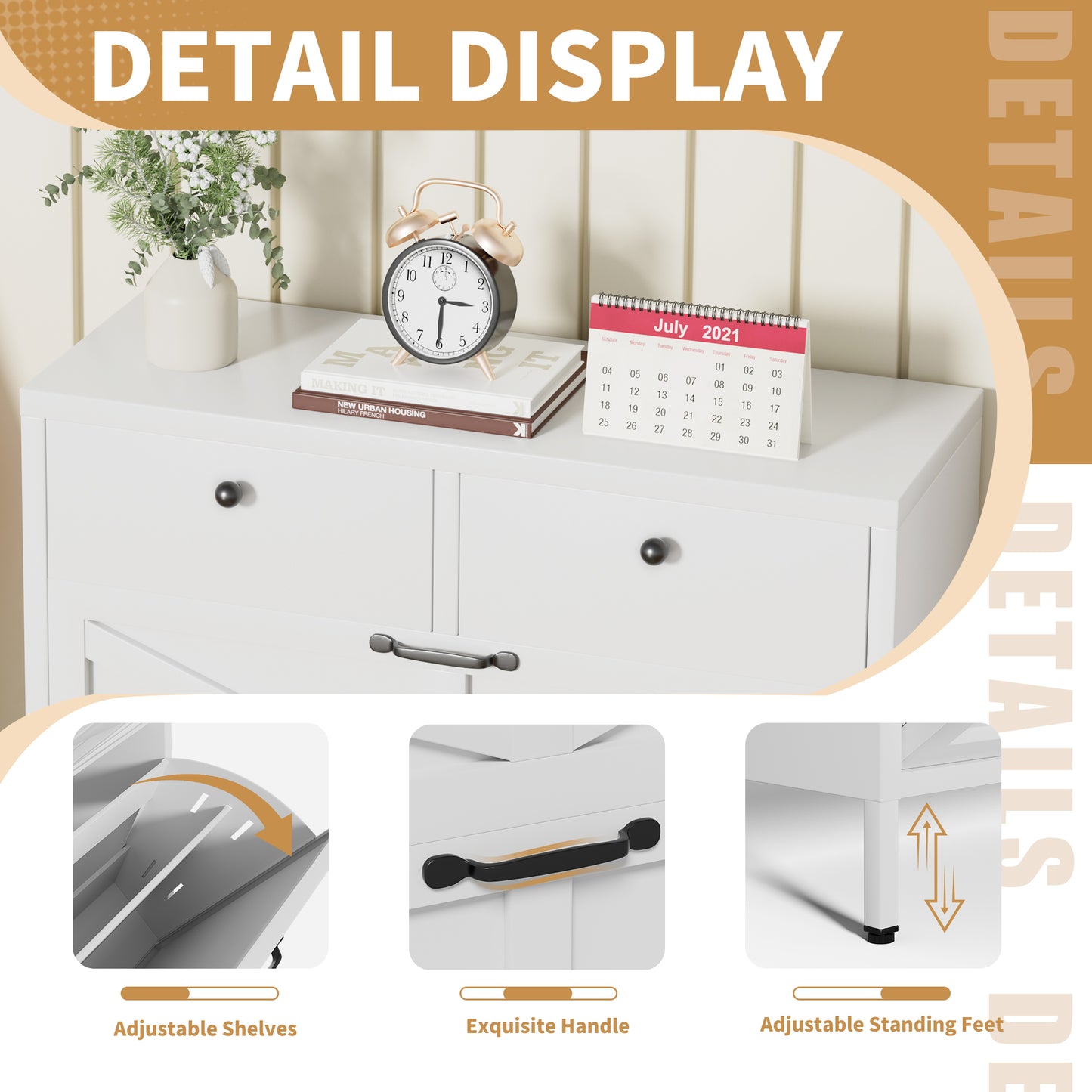 Shoe Cabinet With 2 Flip Drawers And 2 Drawers, Slim Metal Entryway Storage Cabinet, Freestanding 31.5 W X 40.75 H White Organizer With Anti-Tip Device