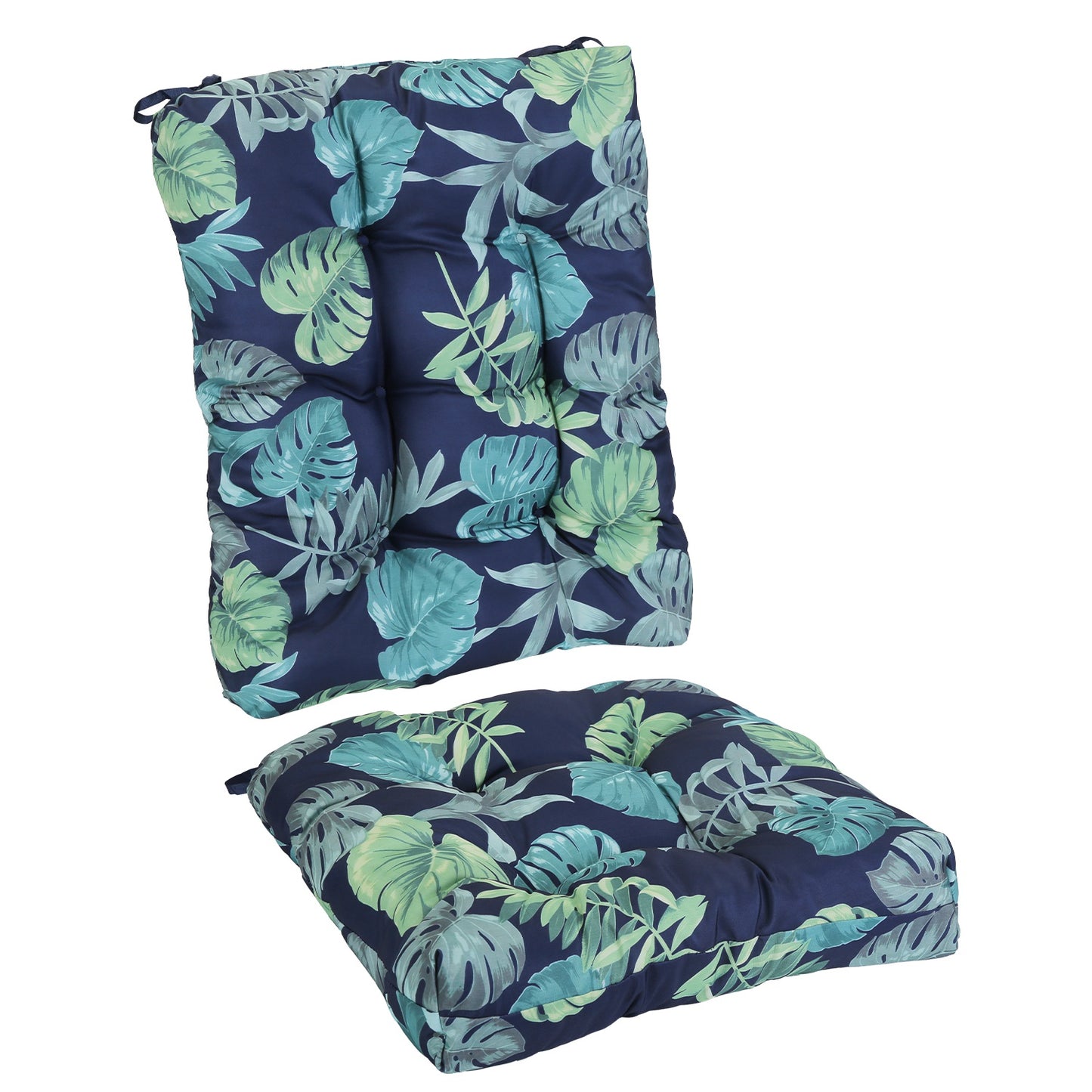 2Pcs Waterproof Rocking Chair Cushion Upper And Lower Back And Seat Sets With Non-Slip Ties Oxford Cloth Surface Polyester Filling Comfortable For Indoor Home Office Car
