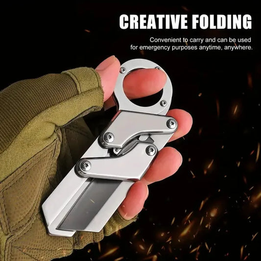 Stainless Steel Compact Folding Knife - Lightweight, Sharp Blade, Two-handed Grip, Durable Design For Outdoor Survival And Tactical Use - The Perfect Gift For Men
