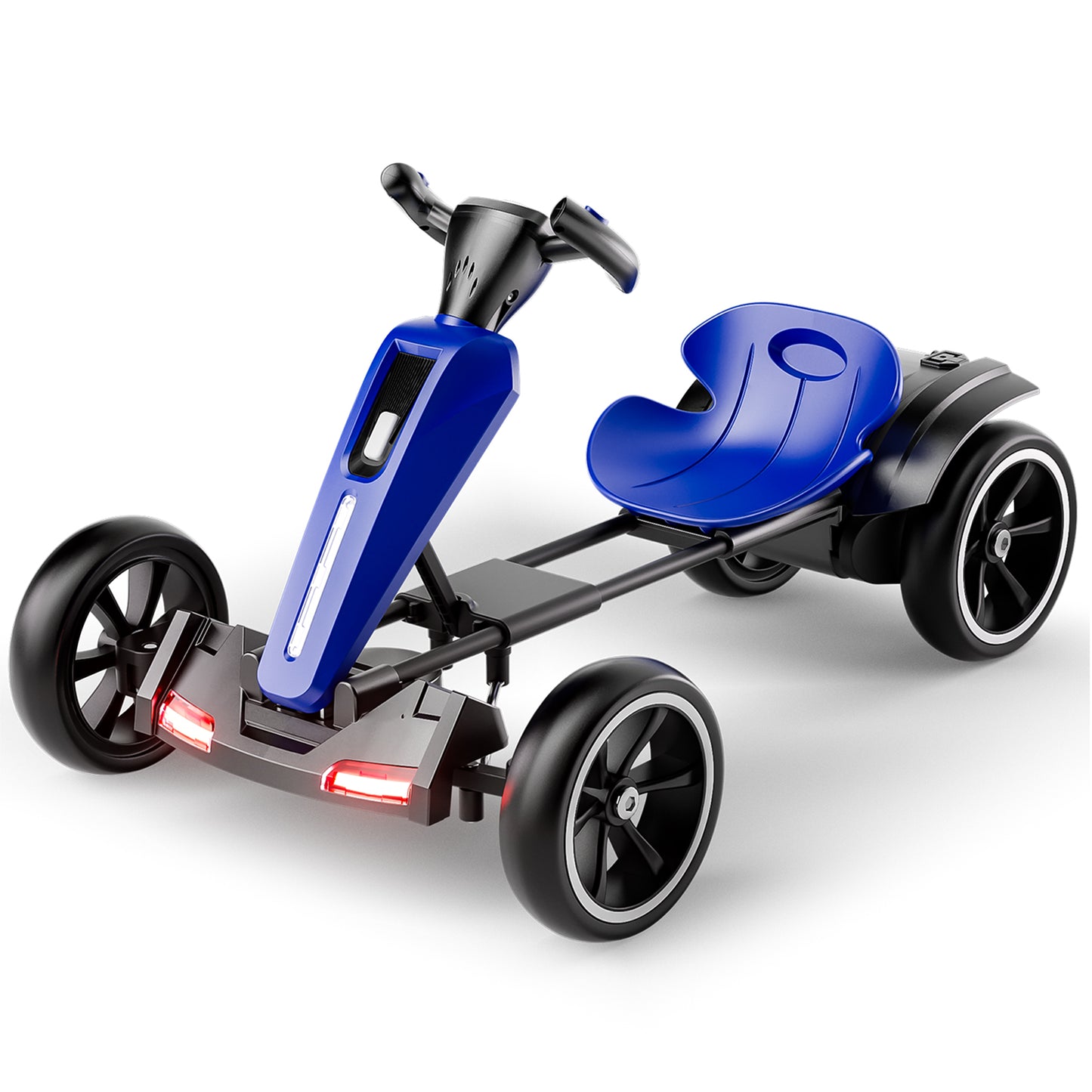 12V Electric Kids Pedal Go Kart, Folder Go Kart, Outdoor Ride On Toy With Adjustable Seat, 4 Non-Slip EVA Wheels For Boys And Girls For Age 3-6 Years Old Blue