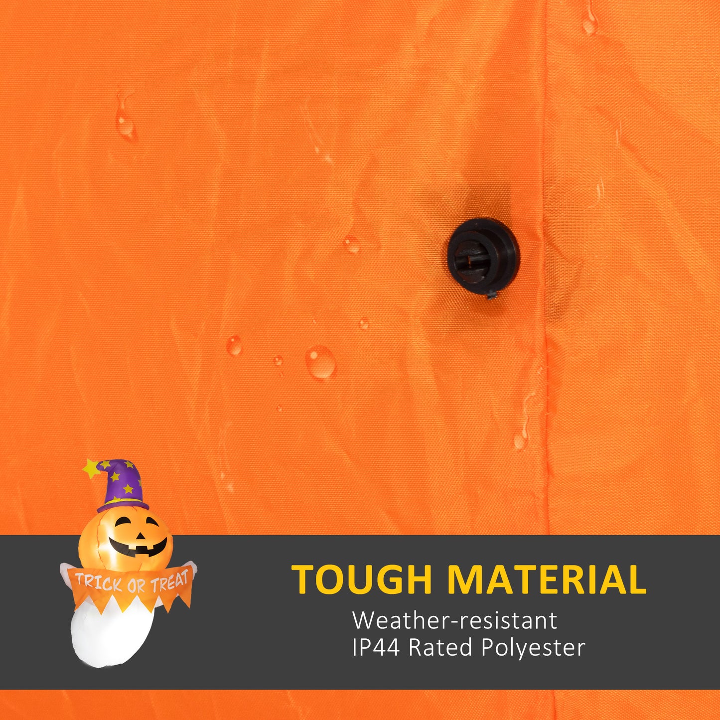 3.4ft Inflatable Halloween Window Sticker Ghost With Orange Face, Blow Up LED Display For Garden Indoor Outdoor