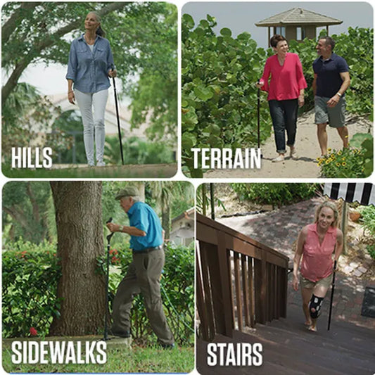 Posture Cane Adjustable Height Walking Stick Hiking Walking Aid Cane