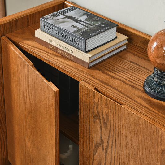 Walnut-colored Sideboard, Buffet Cabinet With Storage, Rustic Storage Cabinet For Entryway, Hallway, Living Room, Kitchen, Dining Room, 33.9x15 X31.5