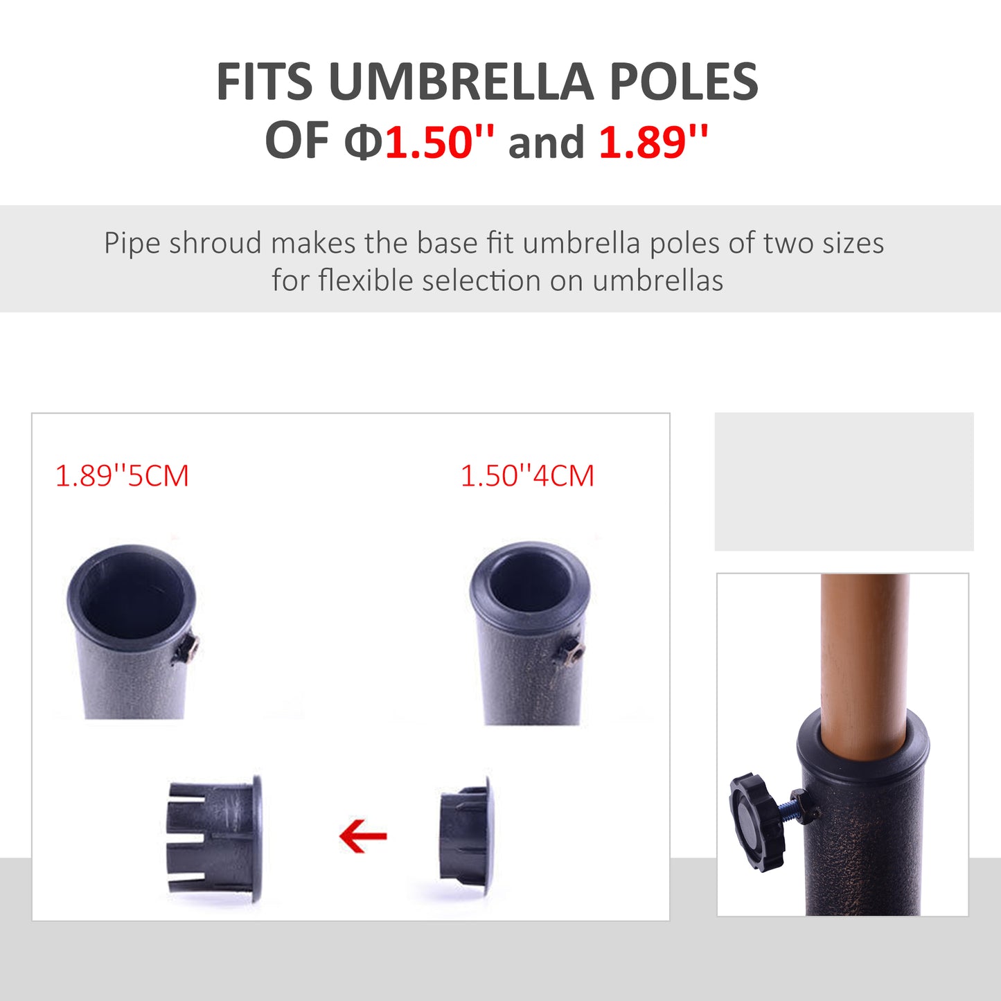 18" 26 Lbs Round Resin Umbrella Base Stand Market Parasol Holder With Beautiful Decorative Pattern & Easy Setup, For Φ1.5", Φ1.89" Pole, For Lawn, Deck, Backyard, Garden, Bronze