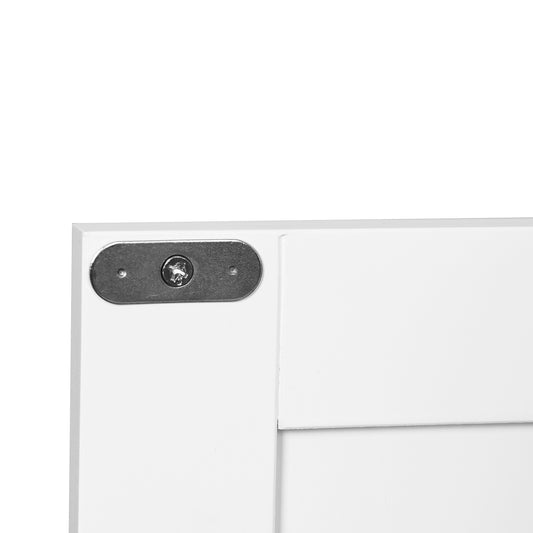 Bathroom Floor Storage Cabinet With Double Door Adjustable Shelf, White