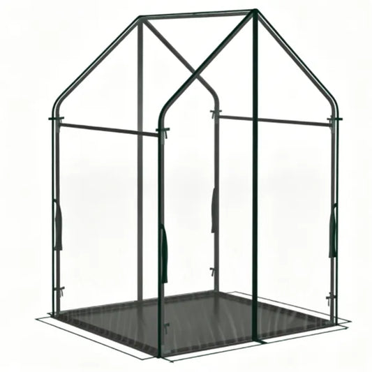 36' X 36' X 60' Portable Mini Greenhouse With PE Bottom Mat, 36X60 Inch Clear PVC Plant Grow Tent, Wind Resistant Metal Frame Outdoor Green House With Stakes & Ropes