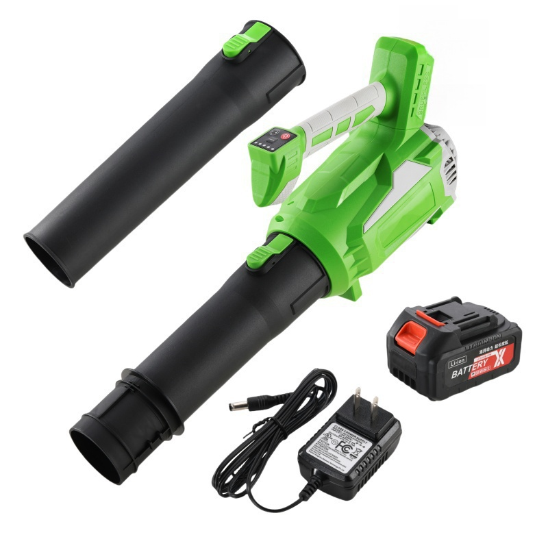 Leaf Blower Cordless With Battery And Charger, Extended Nozzle, Lightweight Handheld Design For Yard Cleaning, Car Water Blowing, Leaves And Dust Green